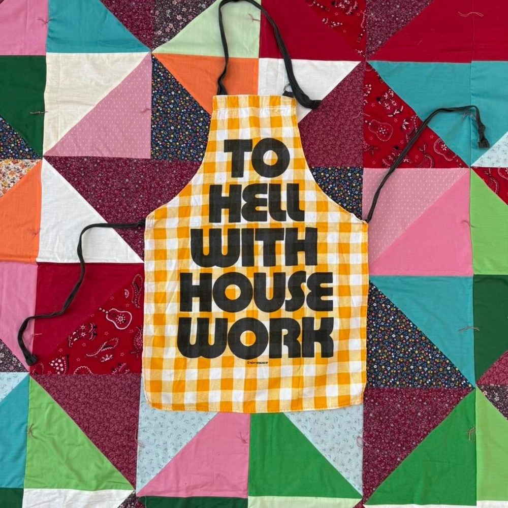 Vintage Gingham Feminist Apron Now Designs SF